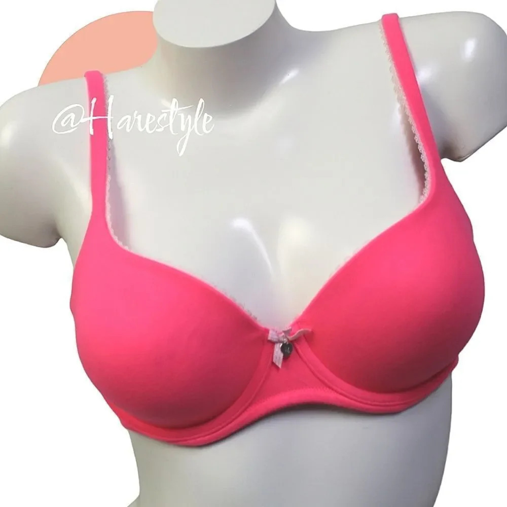 Victoria's Secret florescent pink lined demi bra 34D